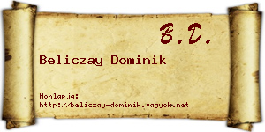 Beliczay Dominik névjegykártya